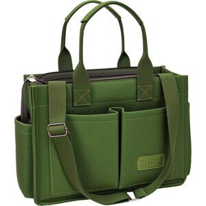 Women's Army Green Imported Canvas Laptop Crossbody Work Large Tote Handbags